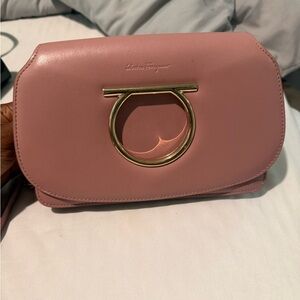 Salvatore Ferragamo Pink Crossbody Bag with Gold Accent